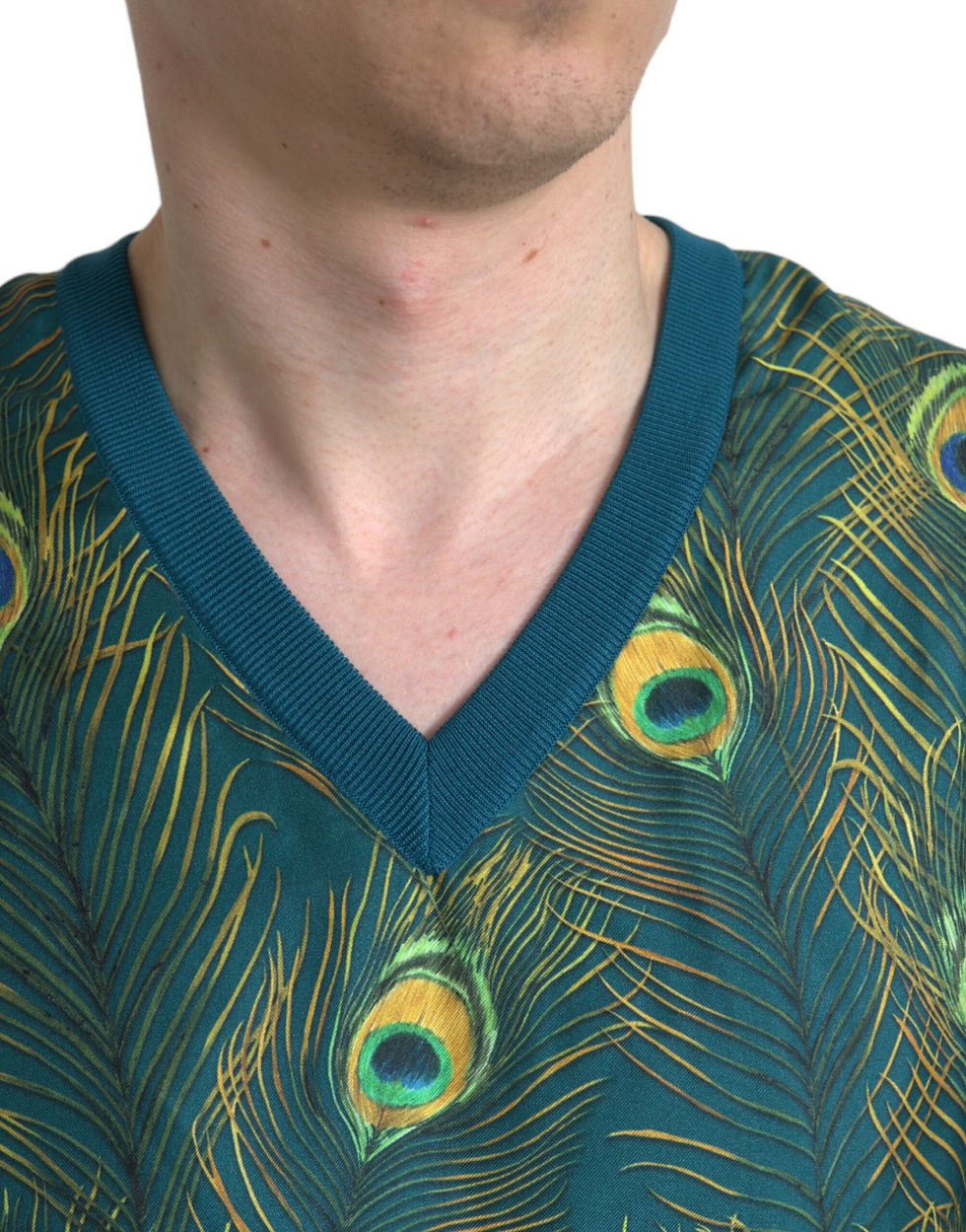 Miniatura: Green Peacock Feather Pullover Sweater
