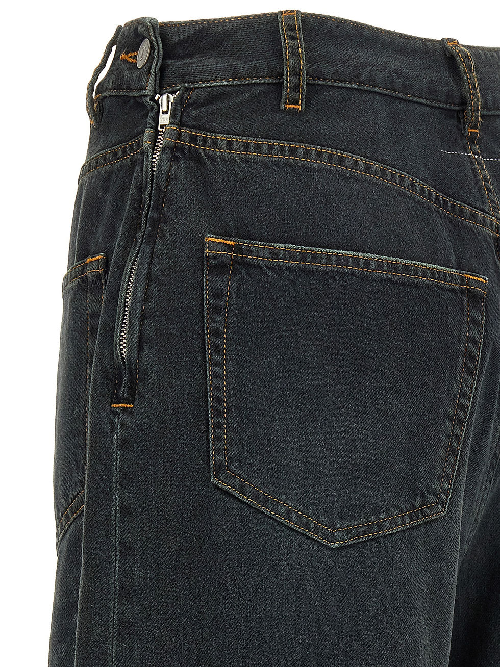 Thumbnail: MM6 Maison Margiela Blue Cotton Flared Jeans