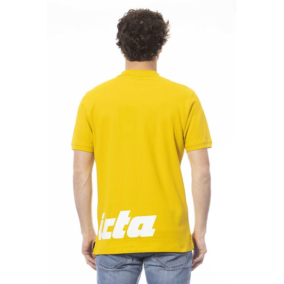 Miniatura: Yellow Cotton Men Polo Shirt
