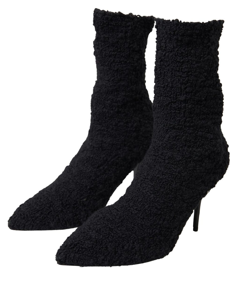 Miniatura: Black Stiletto Heels Mid Calf Boots