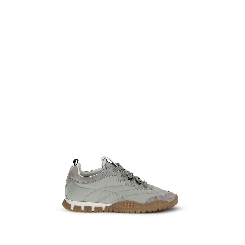 Thumbnail: Miu Miu Gray Recycled Polyamide Athletic Sneakers