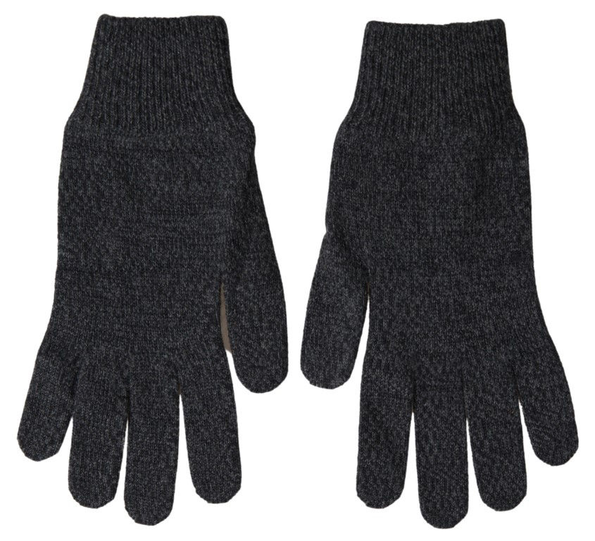 Thumbnail: Gray Virgin Wool Knit Hands Mitten Men Gloves