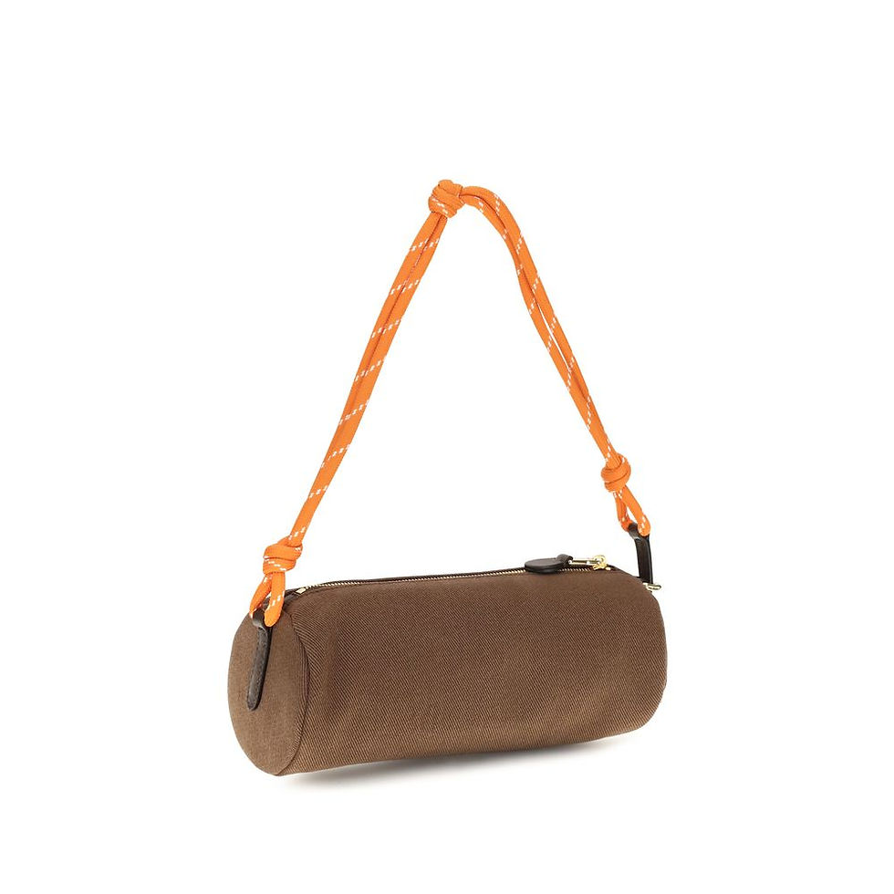 Thumbnail: Miu Miu Brown Cotton Shoulder Bag