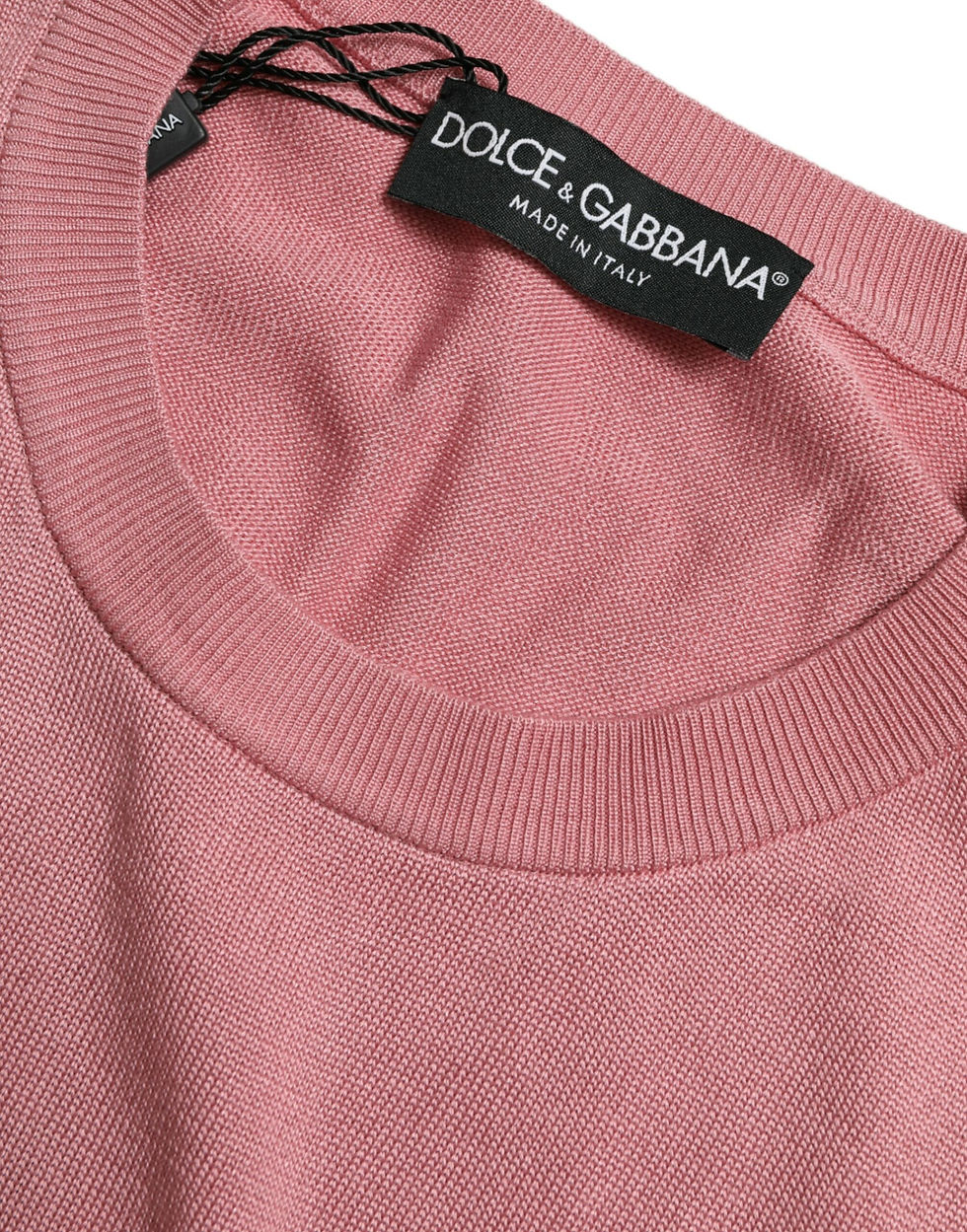 Miniatura: Pink Crew Neck Cropped Sleeveless Tank Top