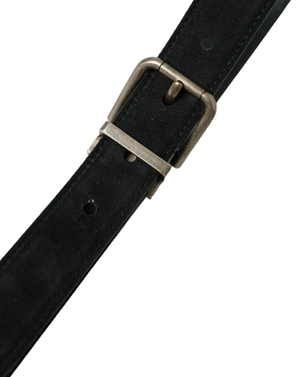 Miniatura: Black Goat Leather Antique Metal Buckle Belt