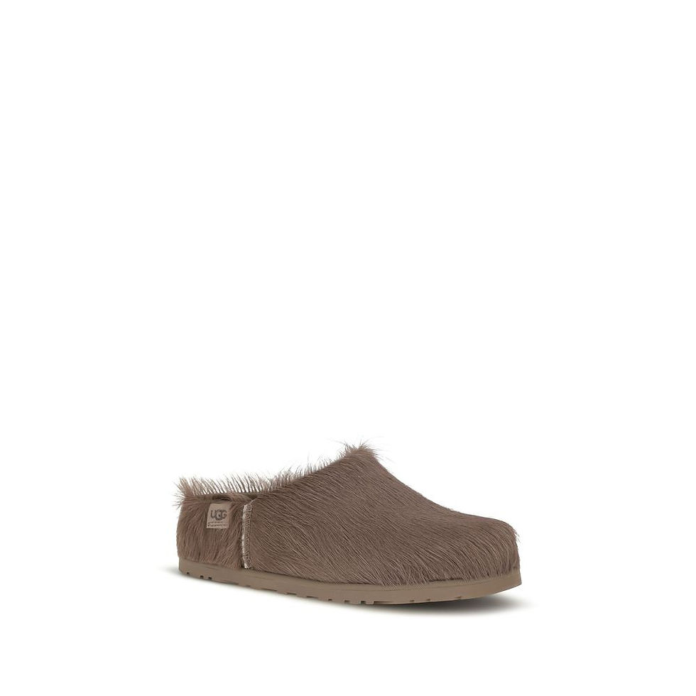 Thumbnail: UGG Brown Nubuc Leather Clogs