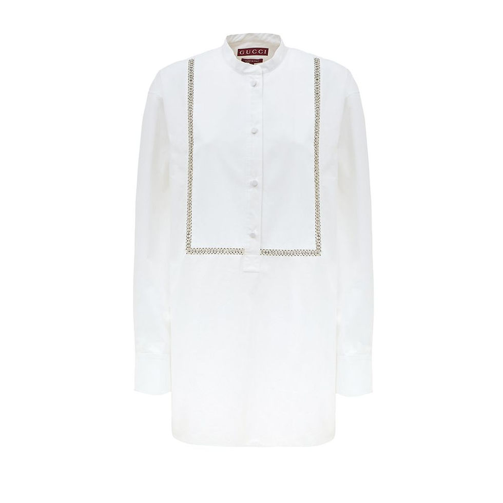 Gucci White Cotton Blouse
