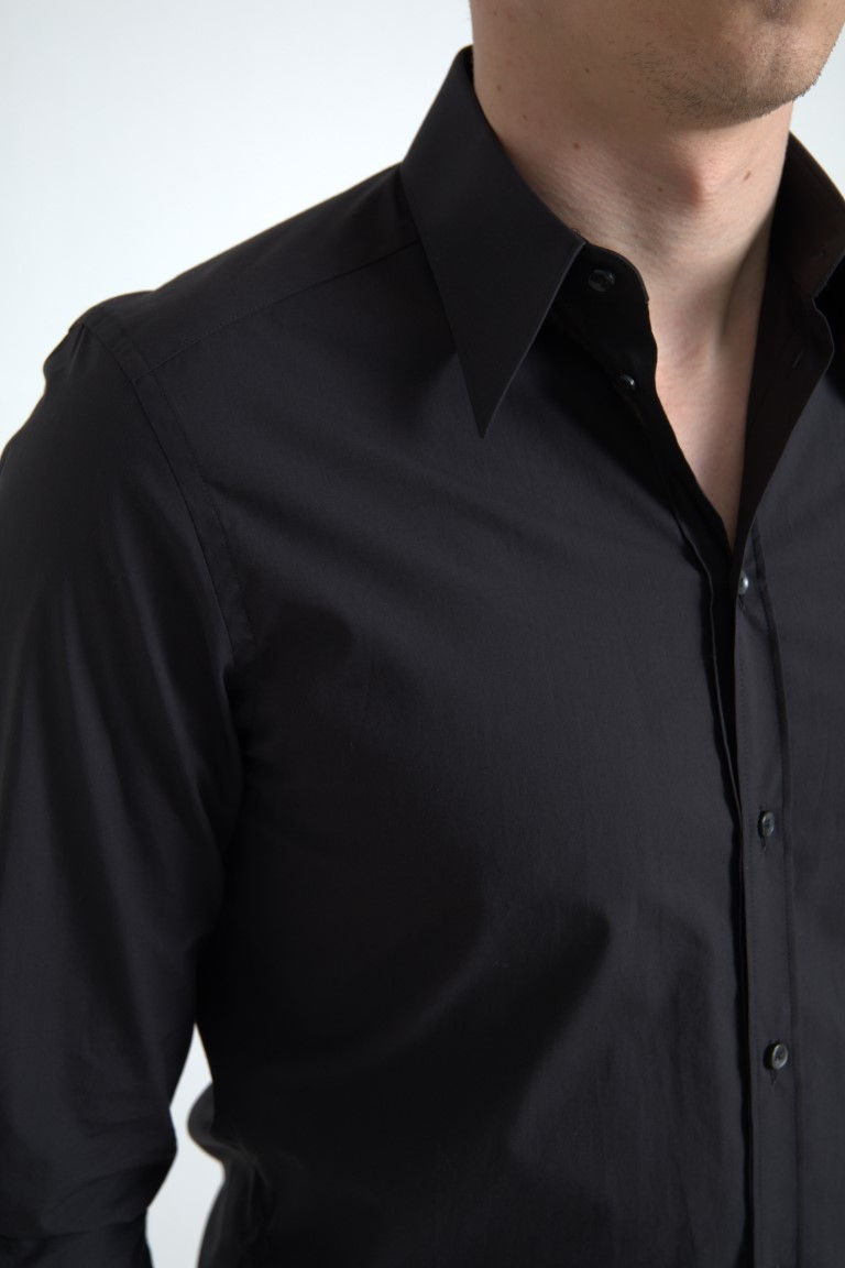Miniatura: Black Cotton Men Long Sleeves MARTINI Shirt