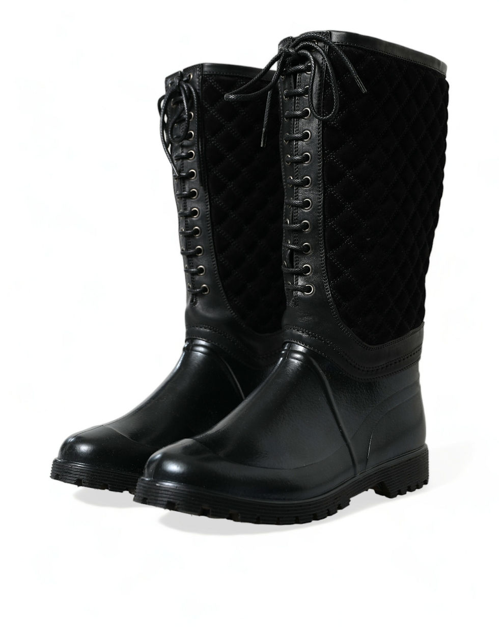 Miniatura: Black Chioggia Rubber Suede Rain Boots Shoes