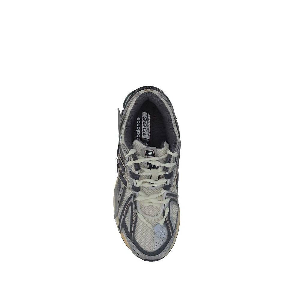 Miniatura: New Balance Silver Polyester Athletic Sneakers