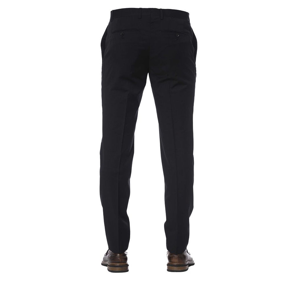 Miniatura: Black Virgin Wool Men Pant