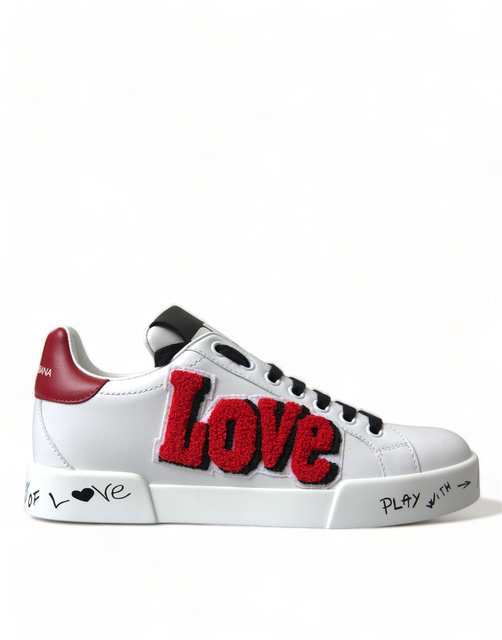 Thumbnail: White Love Patch Portofino Classic Sneakers Shoes