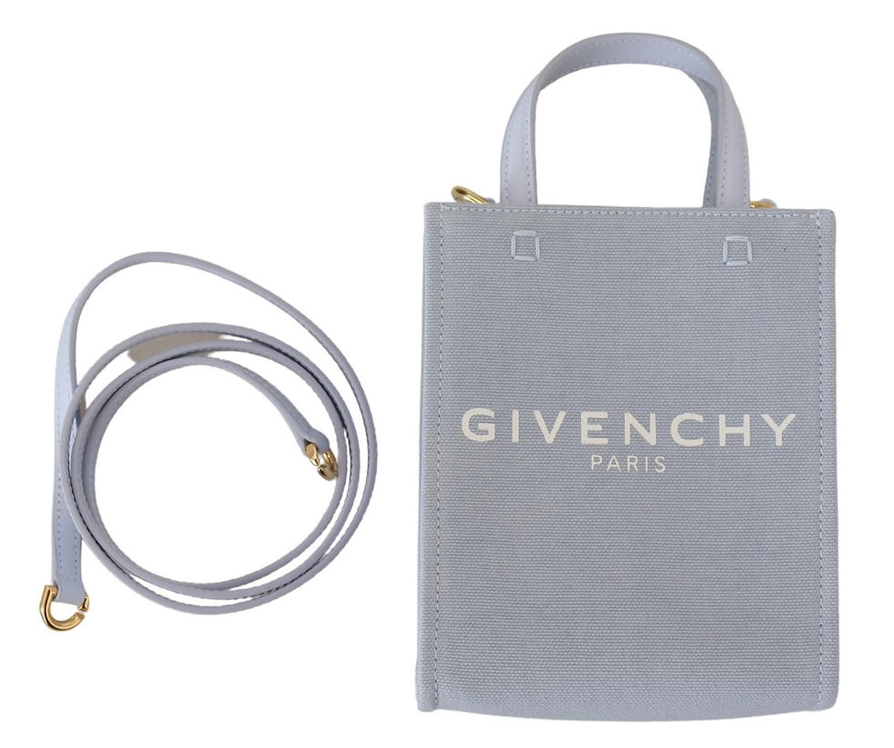 Miniatura: Blue Coated Canvas Vertical Cloud Mini Shoulder Bag