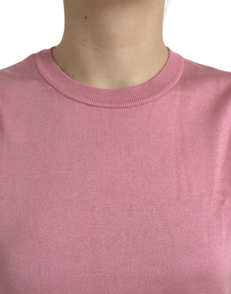 Thumbnail: Pink Crew Neck Cropped Sleeveless Tank Top