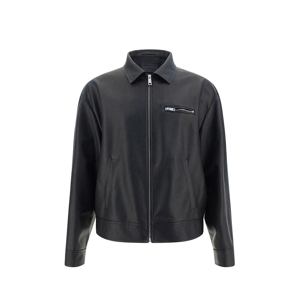 Thumbnail: Prada Black Lamb Leather Leather Jacket