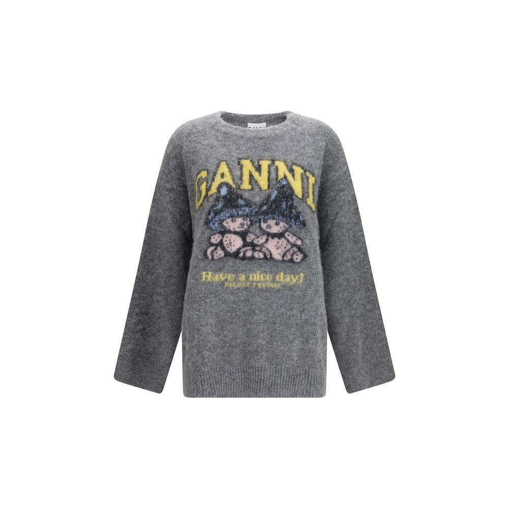 Ganni Gray Alpaca Vicugna Pacos Sweatshirt