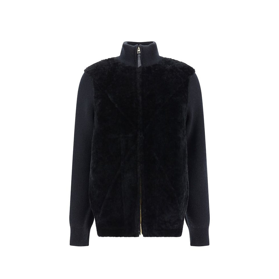 Loewe Black Lamb Fur Full-Length Jacket