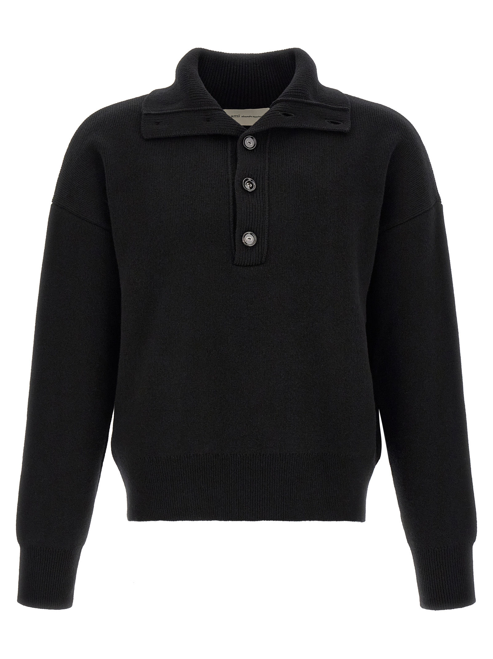 Ami Paris Black Wool Sweater