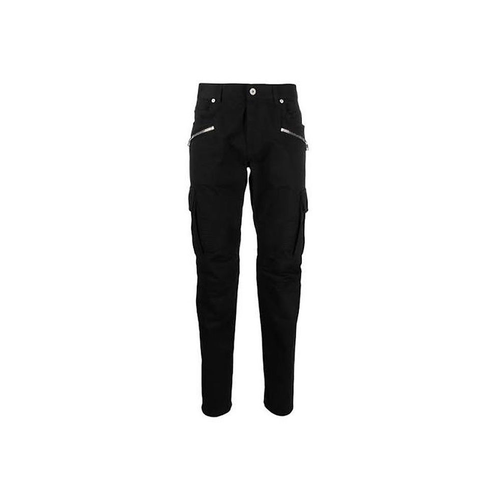 Balmain Black Cotton Cargo Pants
