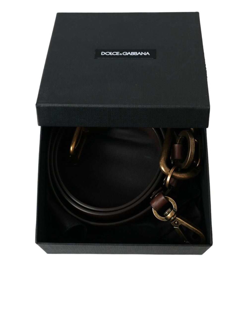 Miniatura: Brown Calf Leather Gold Metal Buckle Belt