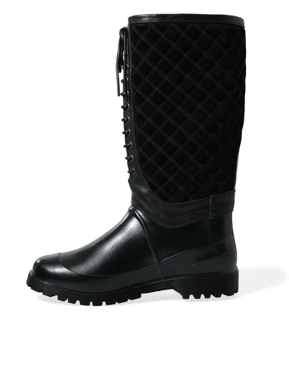 Miniatura: Black Chioggia Rubber Suede Rain Boots Shoes