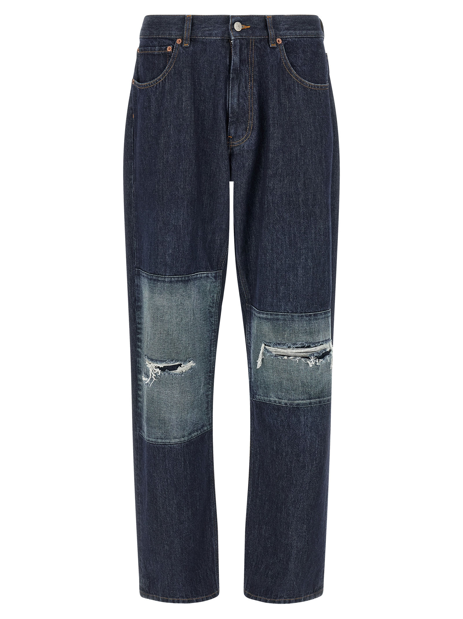 MM6 Maison Margiela Blue Cotton Straight-Leg Jeans