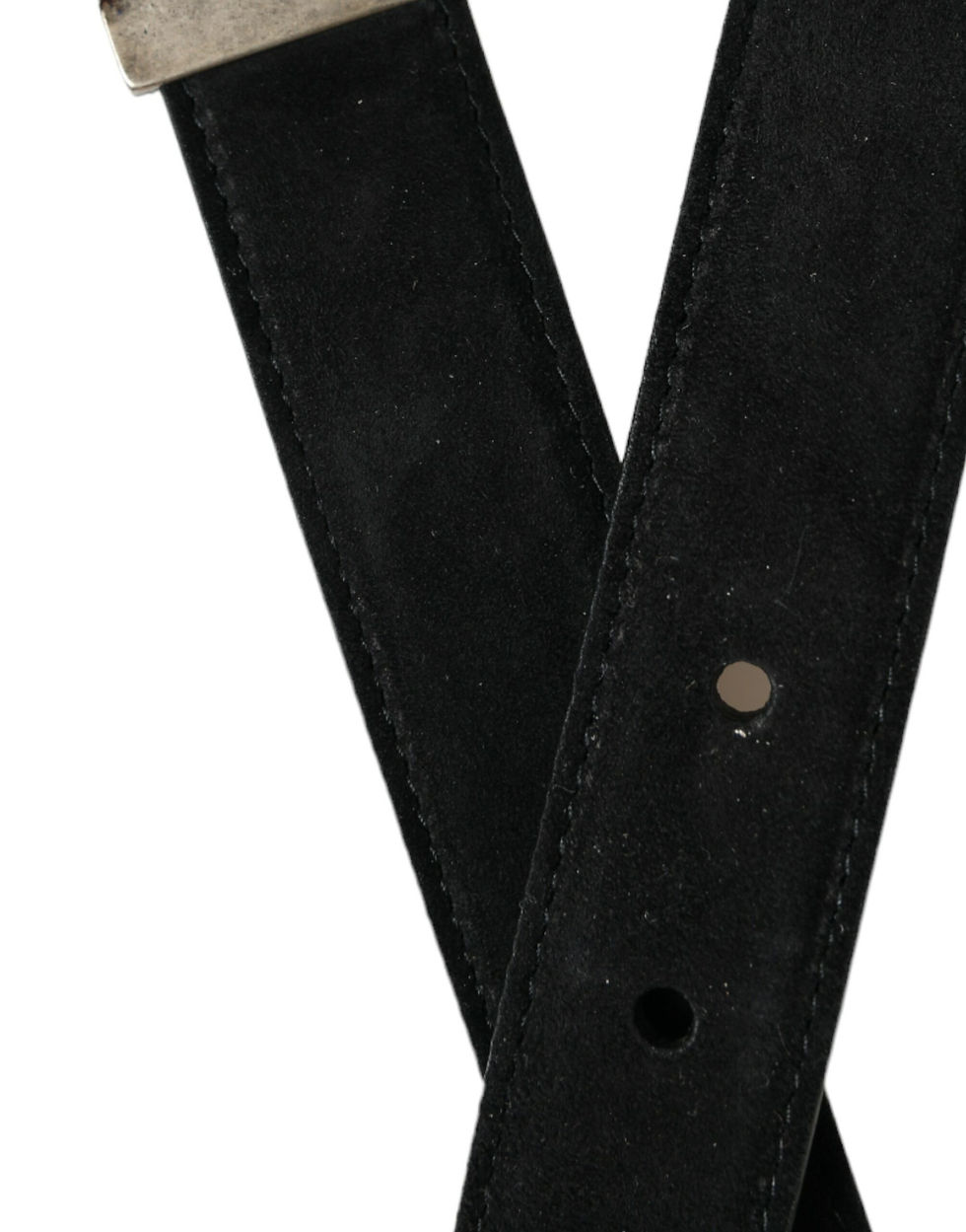 Miniatura: Black Goat Leather Antique Metal Buckle Belt