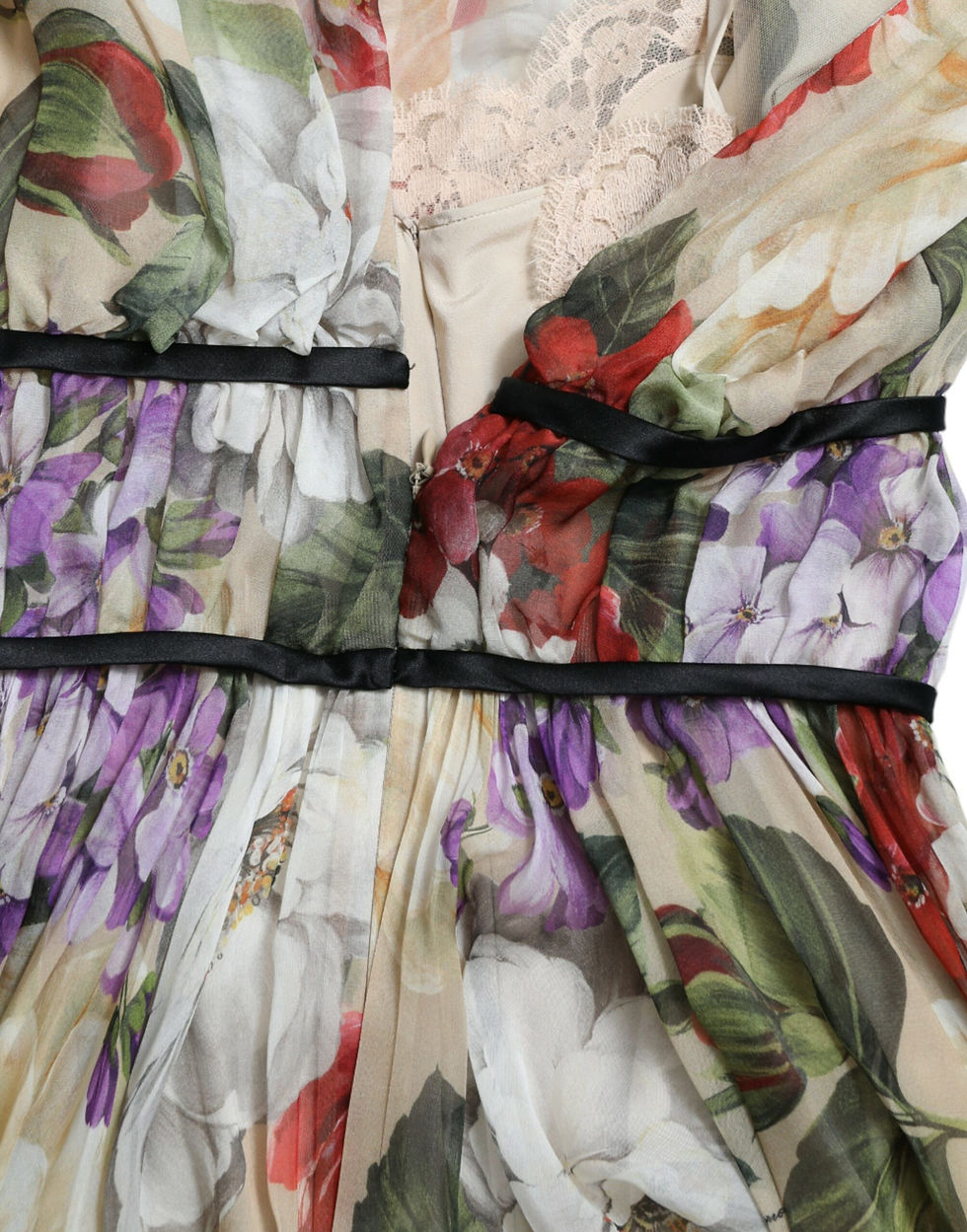 Thumbnail: Beige Floral Sleeveless A-line Mini Dress