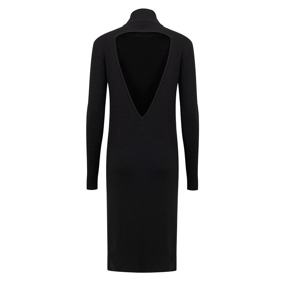 Bottega Veneta Black Wool Long Dress