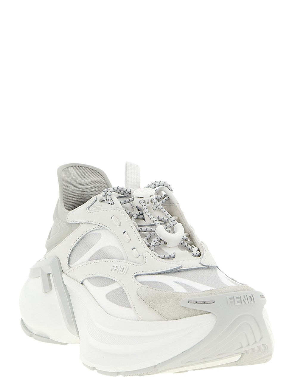 Thumbnail: Fendi Gray Calfskin Athletic Sneakers