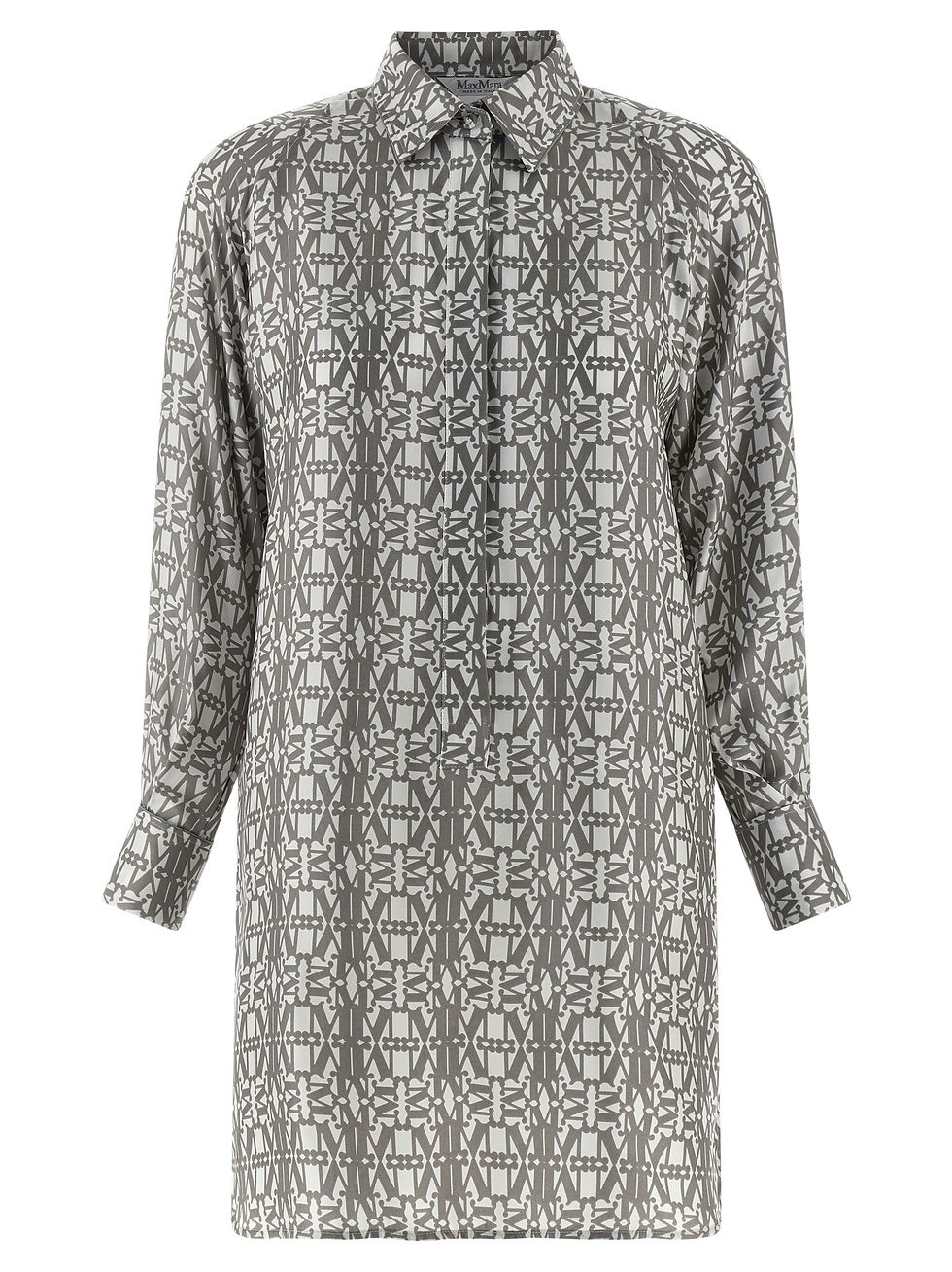 Max Mara Gray Silk Short Dress