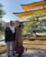 Annelise visiting Kinaku-ji in Kyoto with her now-husband when he visited over the holidays