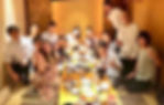 Annelise at an enkai (宴会 - party, banquet, reception, dinner) with other teachers