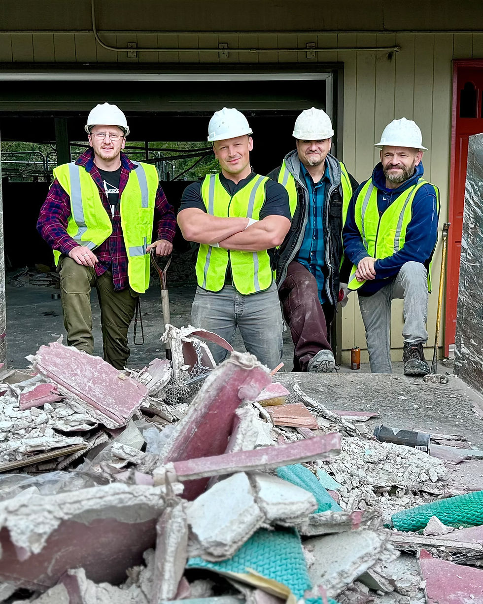 Team working on the site