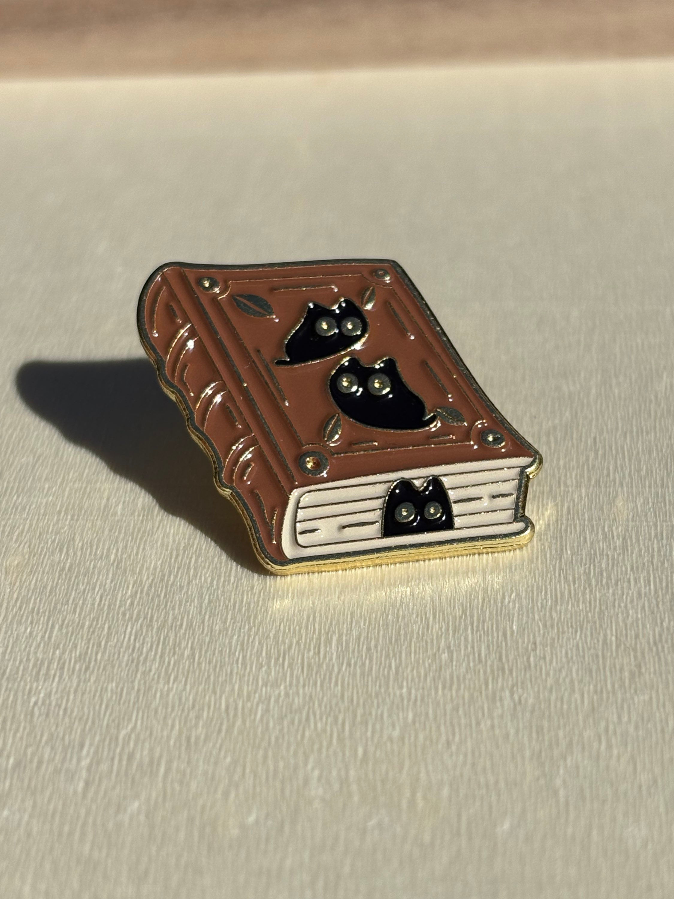 Cat book pin