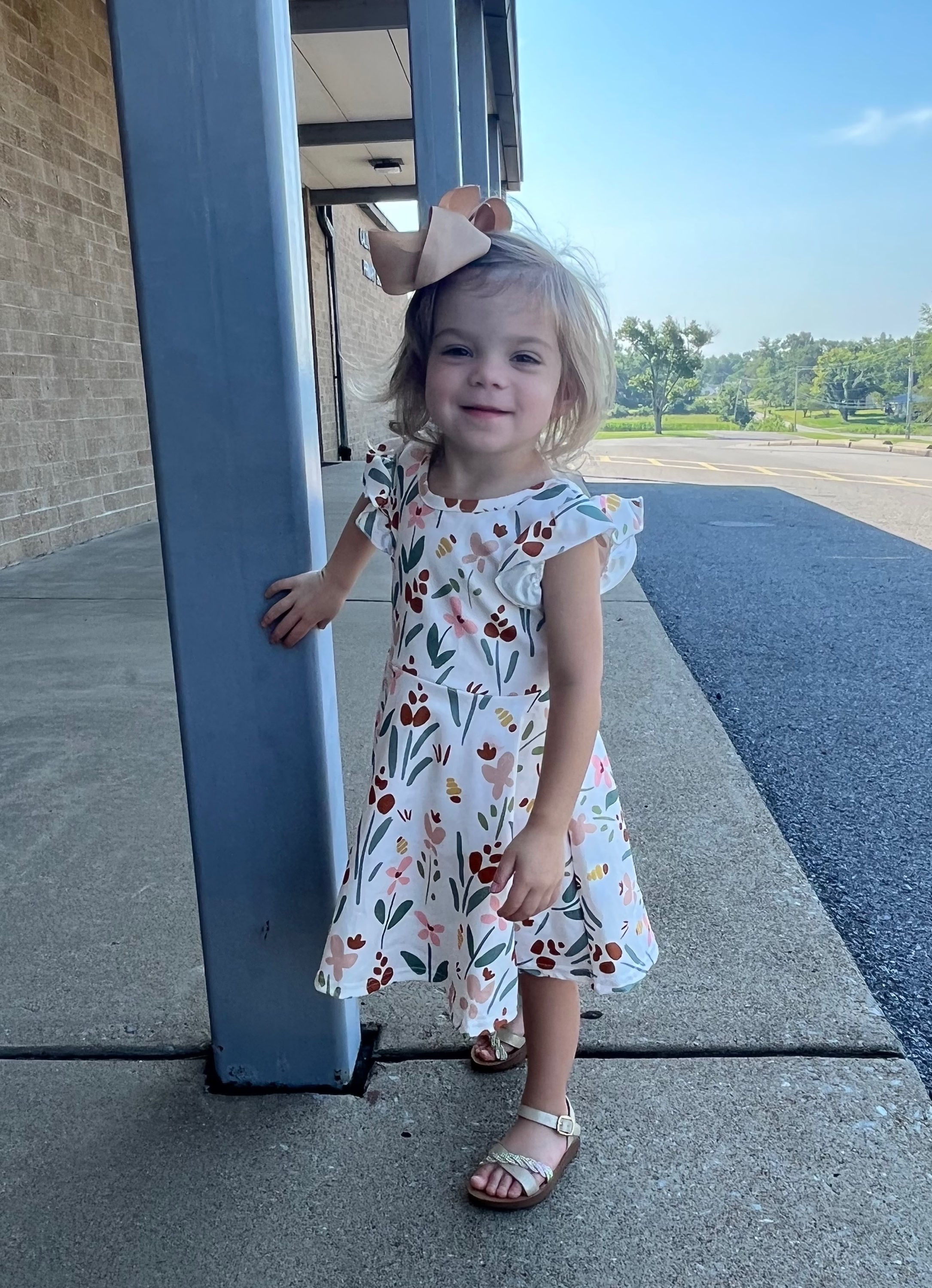 Beige Floral Dress