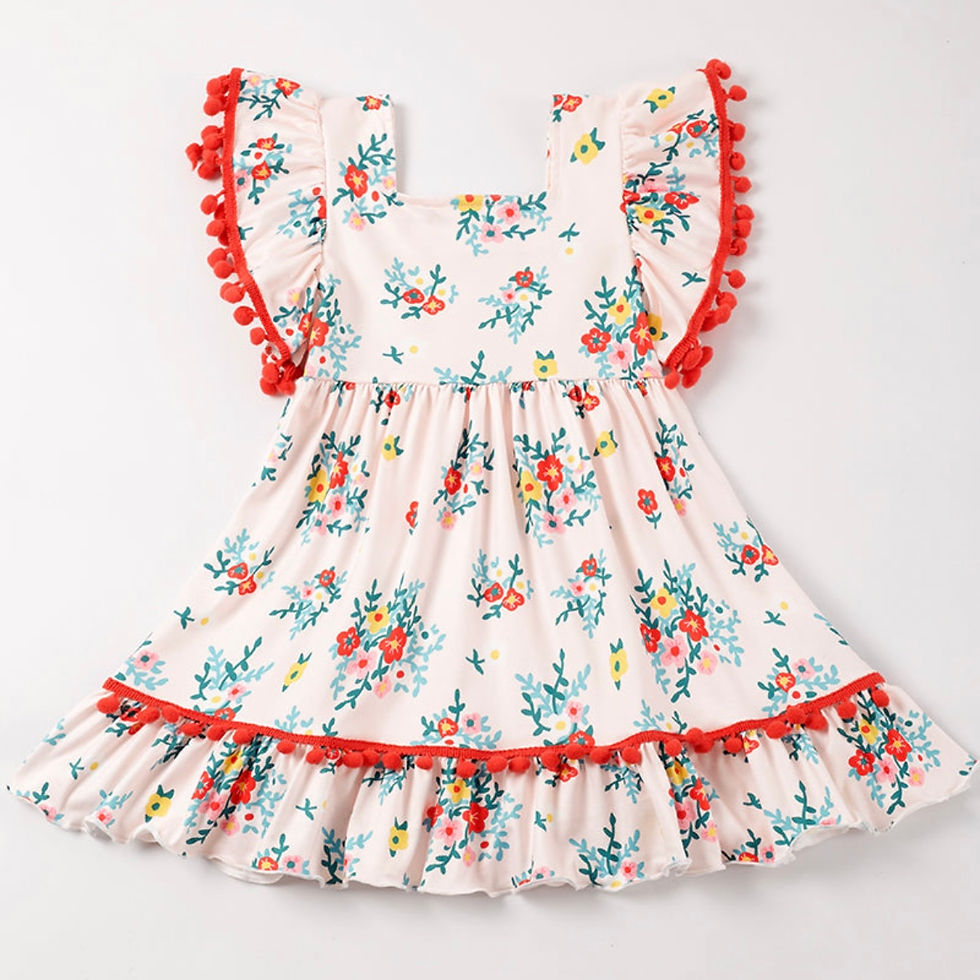 Thumbnail: Floral Pom Pom Dress