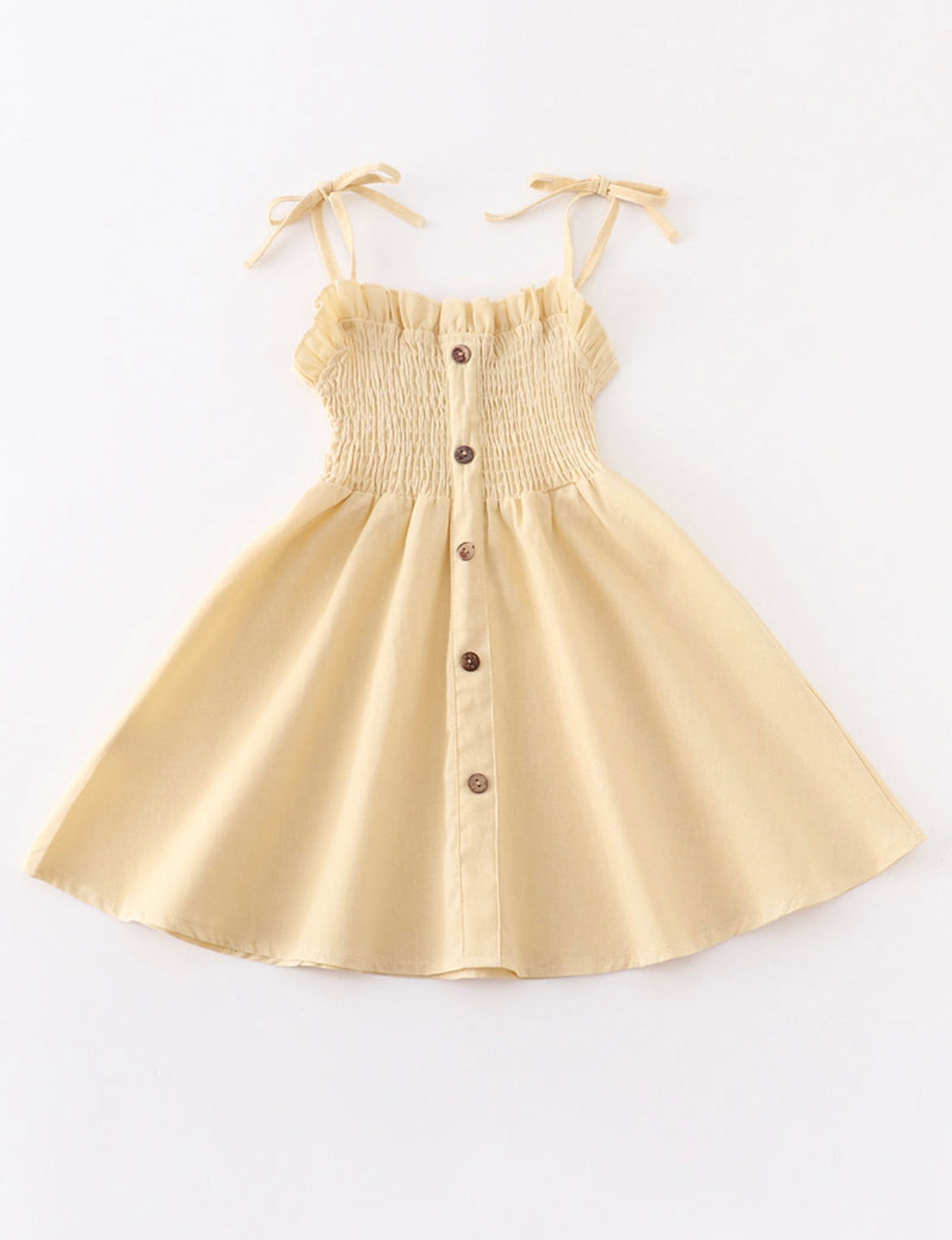 Cream Smocked Dress
