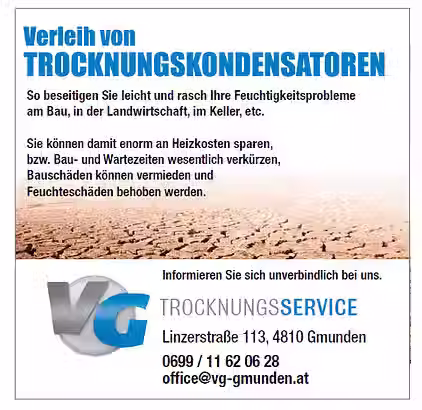 Banner VG Trocknungsanlagen - Partner von VG Gmunden