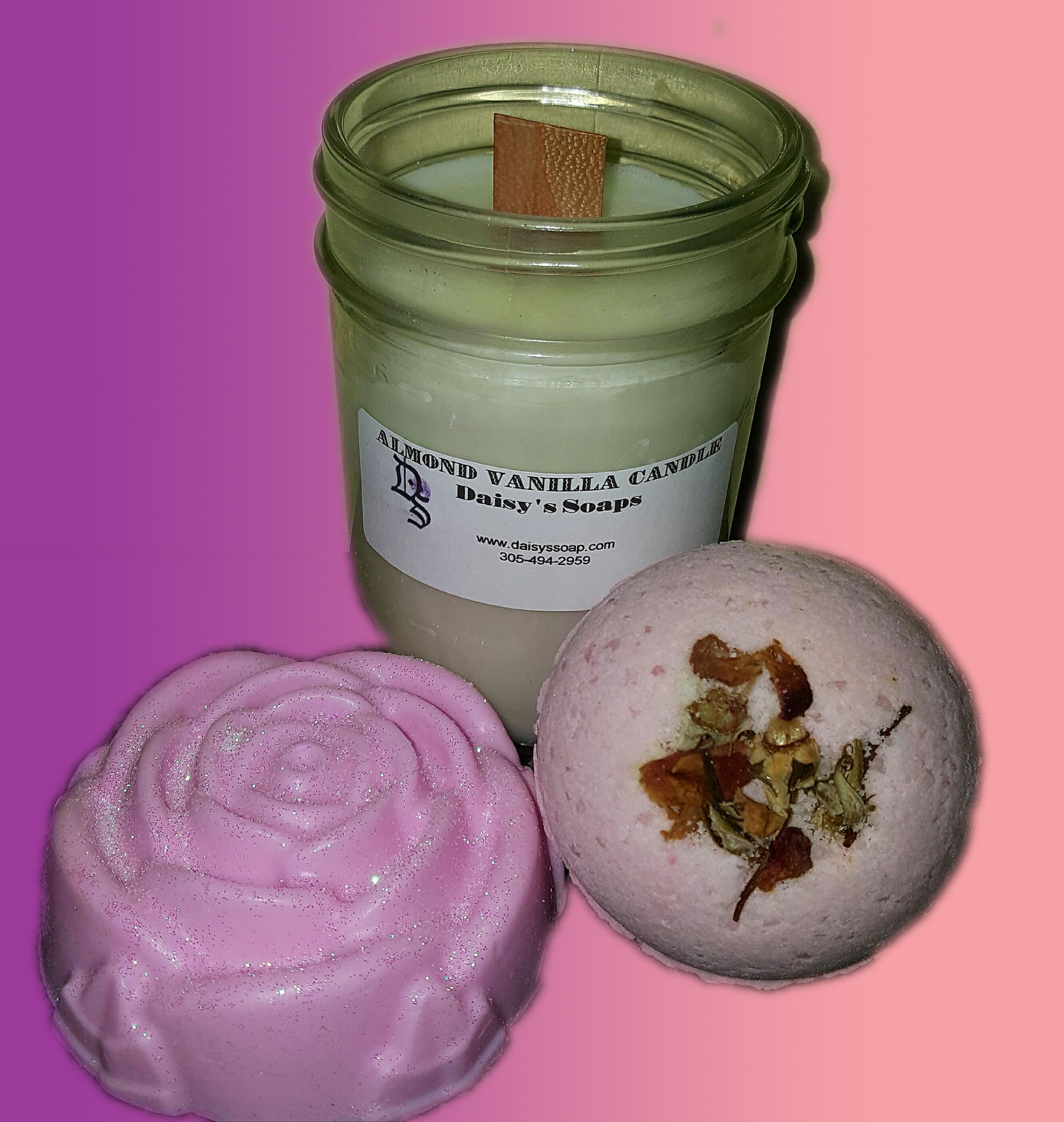 Almond Vanilla Soap and Candle Set