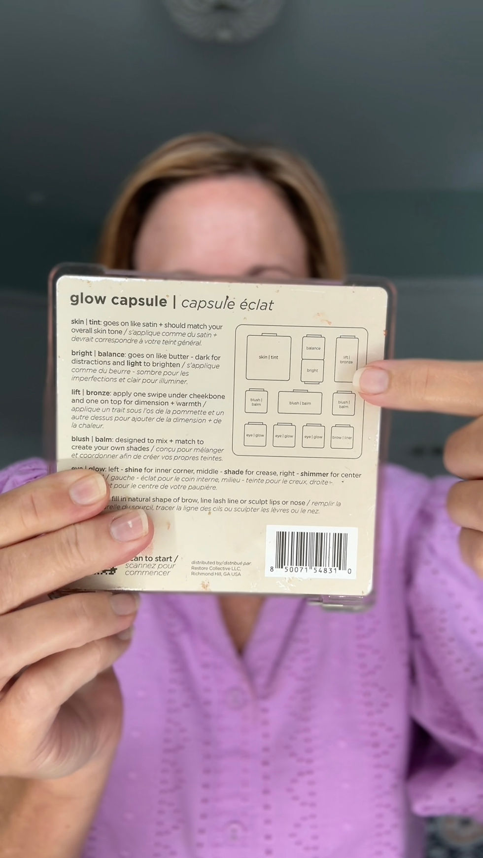 The back of your capsule tells you exactly what each product is and where it goes + a QR code with application instructions.