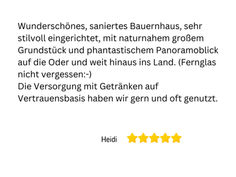 Wunderschönes Bauernhaus mit Panoramablick, Heidi, Text, Versorgung mit Getränken.