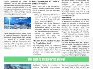 Enhancing Your Outdoor Adventures with BackCountry Radios