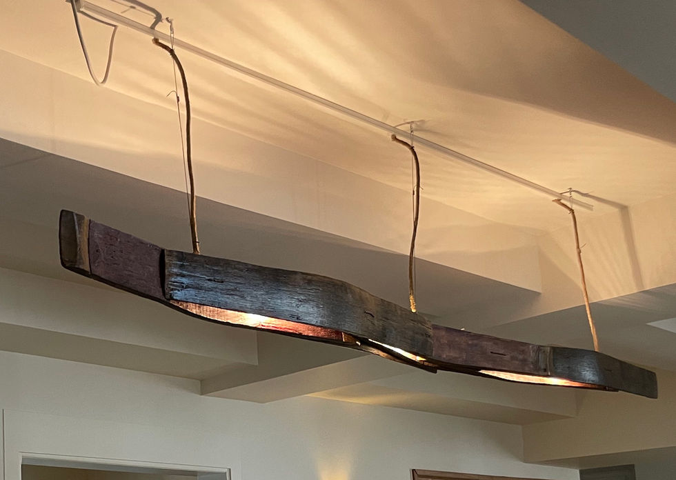 Lustre en douelles de tonneaux