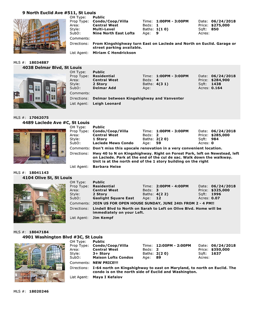 Central West End Open Houses