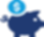 Transparent pricing icon with a piggy bank
