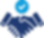 Satisfied client shaking hands icon