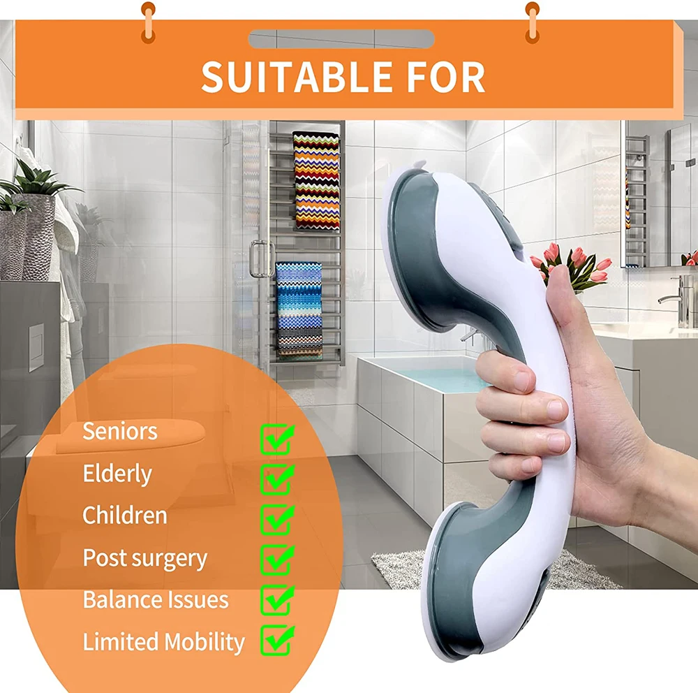 SecureGrip Suction Shower Grab Bar