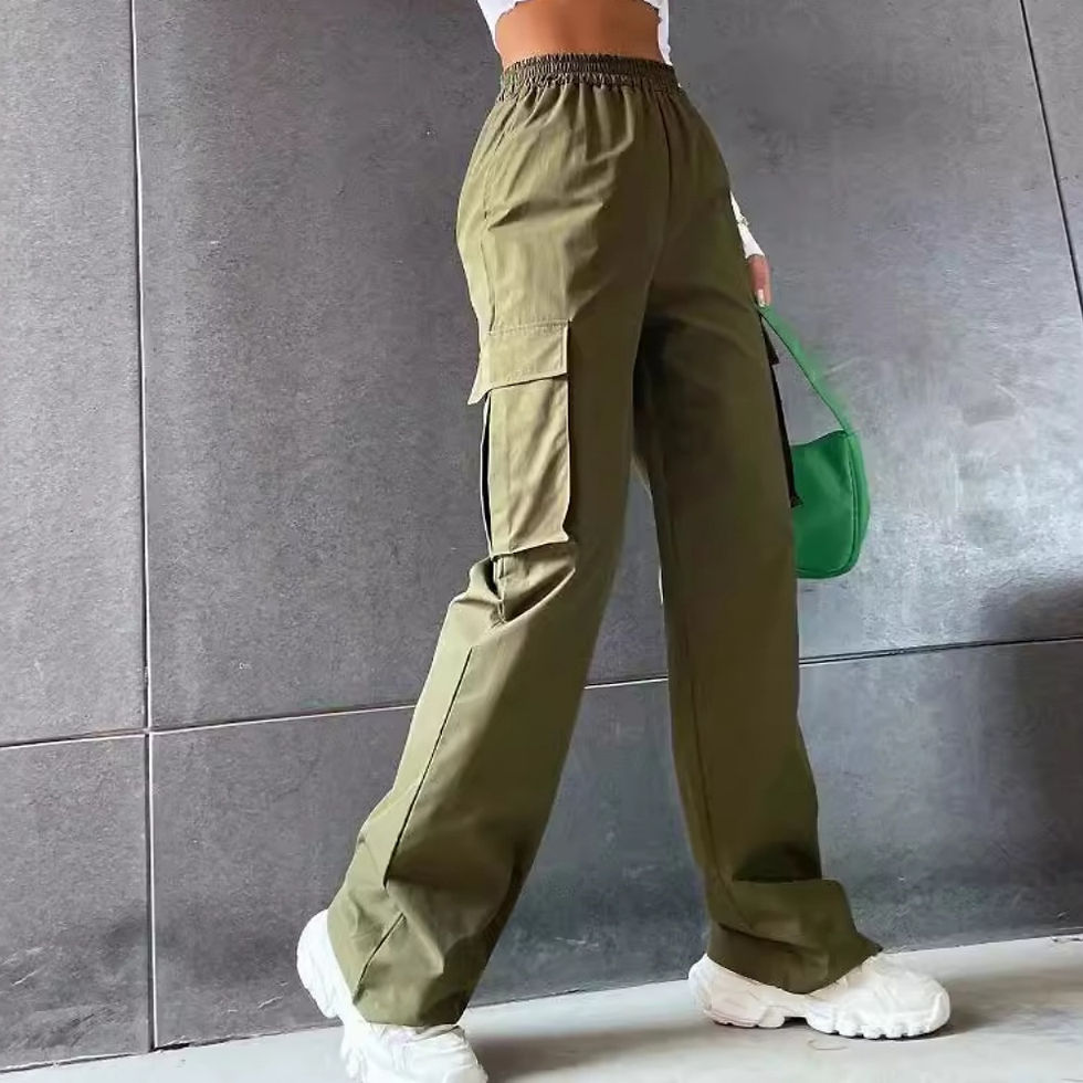 Thumbnail: Fashion Women Baggy Joggers Pants Casual Communte Female Chic Straig