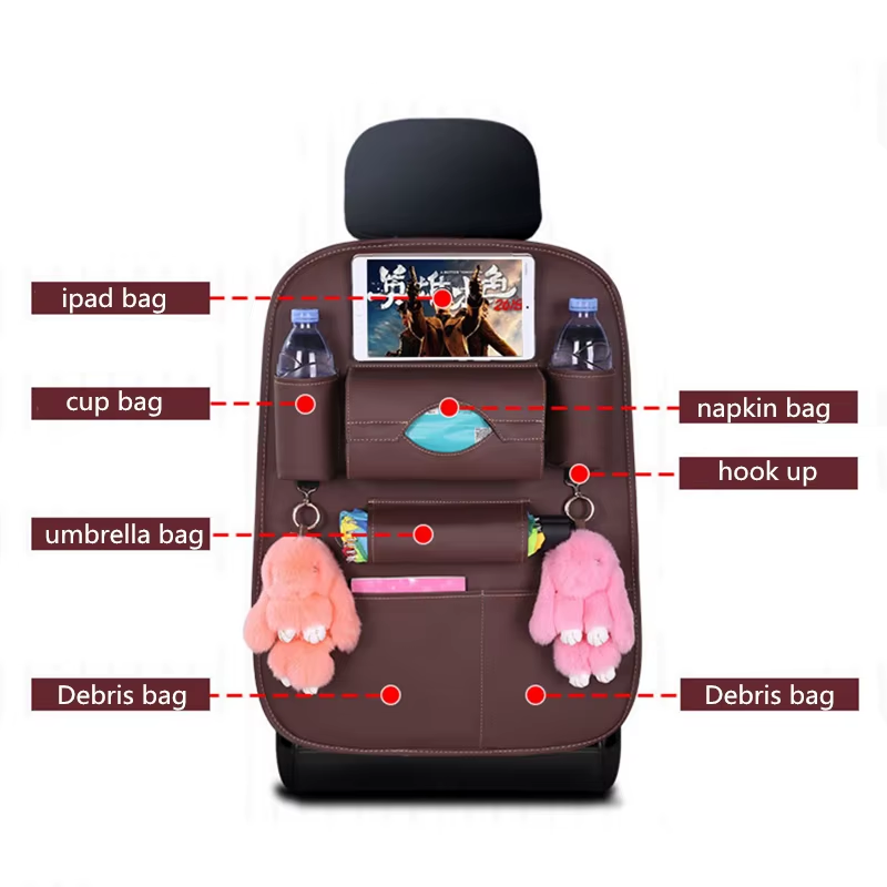 Thumbnail: 2024 New Car Seat Back Storage Organizer Bag Universal PU Leather Multifunction 